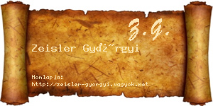Zeisler Györgyi névjegykártya